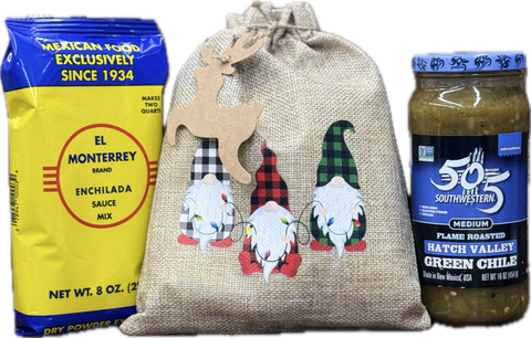 Holiday Gift Pack: El Monterrey Enchilada Sauce Mix + 505 Flame Roasted Green Chile (Medium Heat)