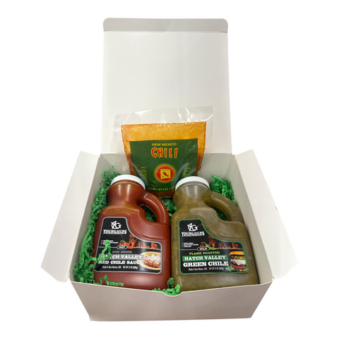 New Mexico Chile Lover's Sampler gift box – Hatch green chile, red chile sauce and chili powder